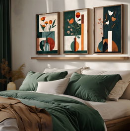 Wallity Conjunto de 3 Cuadros Decorativos enmarcados HUM117 Multicolor